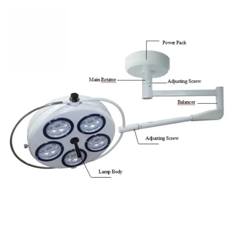 

OSCAT Hospital Medical Equipment Portable Five Holes Shadowless Surgical Light Halogen Bulbs Examination Operation Lights