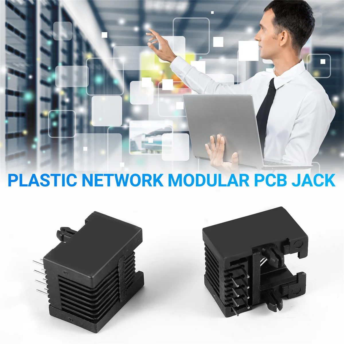 

ABFA 20pcs RJ45 8P8C Computer Internet Network PCB Jack Socket Black