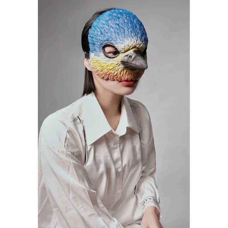 Máscara de cabeça de pássaro meia face halloween cosplay traje teatro prop máscaras para festa de aniversário decoração masquerade bola máscaras extravagantes