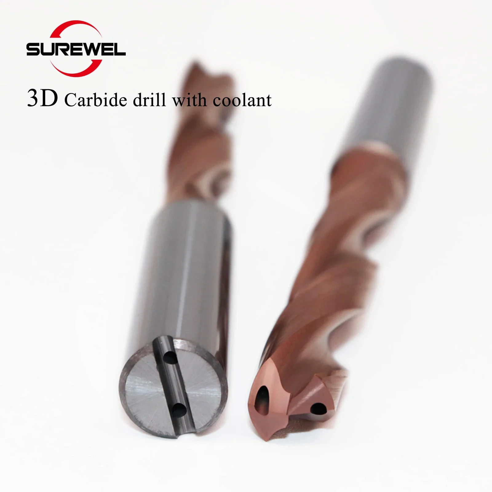 3D диаметр 3,4 мм до 20 мм твердосплавное покрытие со сверлом охлаждающей жидкости, широкое разнообразие материалов, инструменты с ЧПУ из нержавеющей стали