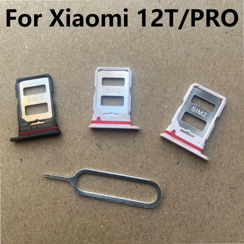 

1PCS SIM Card Tray For Xiaomi MI 12T Pro MI12T Sim Card Holder Slot adapter and Micro SD Tray Holder With Free Eject Pin