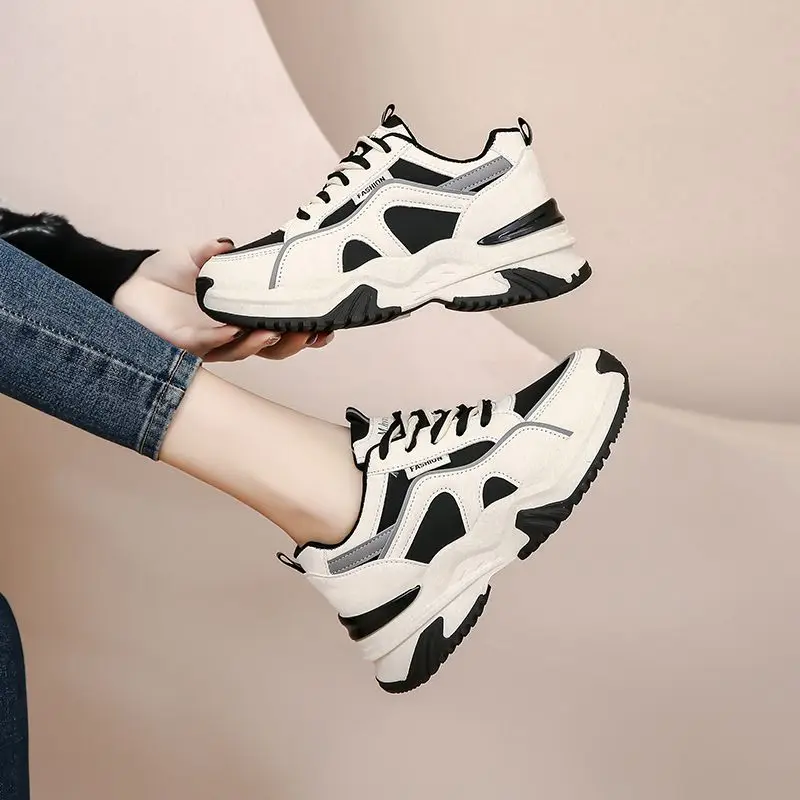 Women's Thick Sole Sneakers Height Boosting with Memory Foam Insole Thick Bottom Platform for Women's Active Lifestyle​