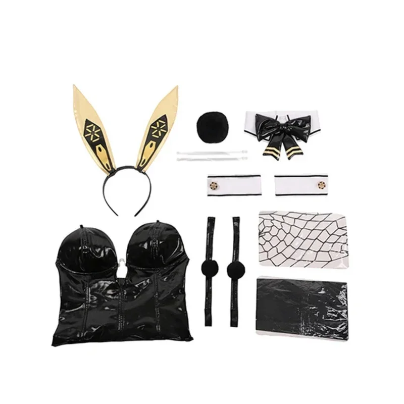 HN8 Gioco La Dea della Vittoria Nikke Noir Costume Cosplay Nero Bunny Girl Uniforme Donna Tute Sexy Halloween Party Out) 4Dc