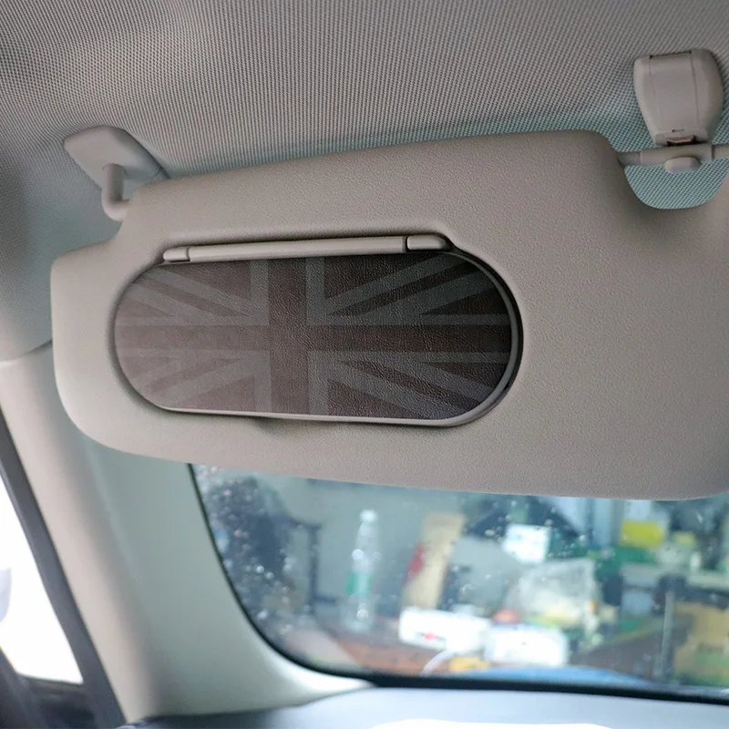 Car Makeup Mirror Back Leather Stickers for Mini Cooper F54 F55 F56 F57 F60 Coutryman Clubman Interior Decoration Accessories