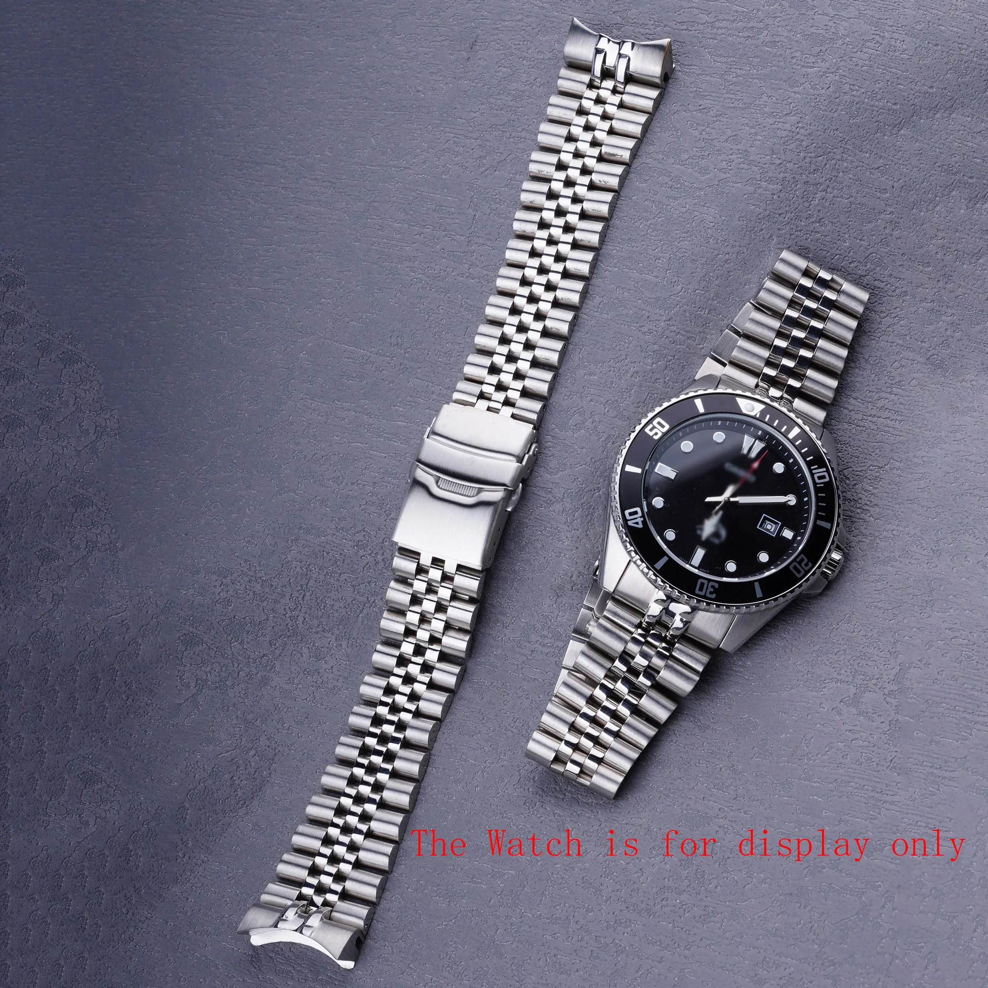 22mm 316L Stainless Steel Watchband Silver Jubilee Watch Band Strap Silver Bracelets Solid Curved End For MDV-106 MDV-106B