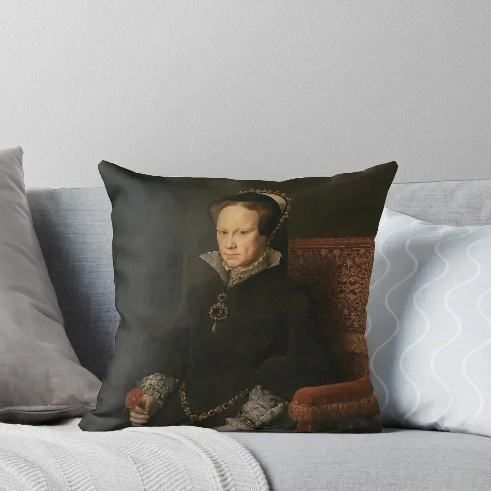 

Portrait of Mary Tudor - Antonis Mor Throw Throw Pillow christmas pillowcases Cusions Cover Decorative Sofa Cushion pillow