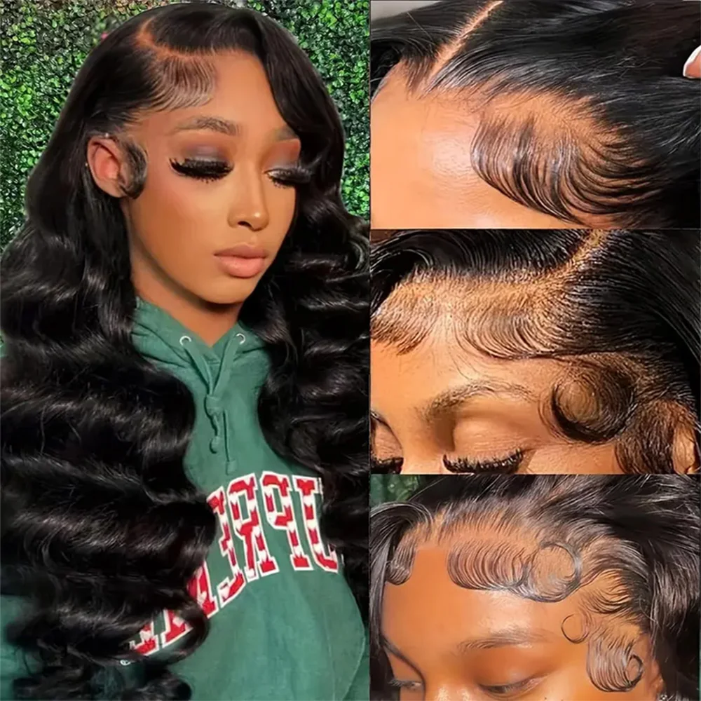 

200 Density Brazilian Virgin 13x4 Pre-Plucked Pre-Cut Body Wave Lace Front Wigs Human Hair Wigs With Body Hair For Woman