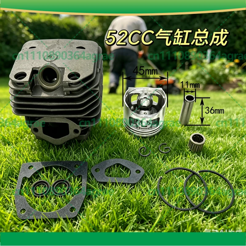 Single & Dual Scavenging Cylinder Head Assembly With Piston Needle Roller For 52/58 Fuel Chainsaw Garden Power Tools Accessory