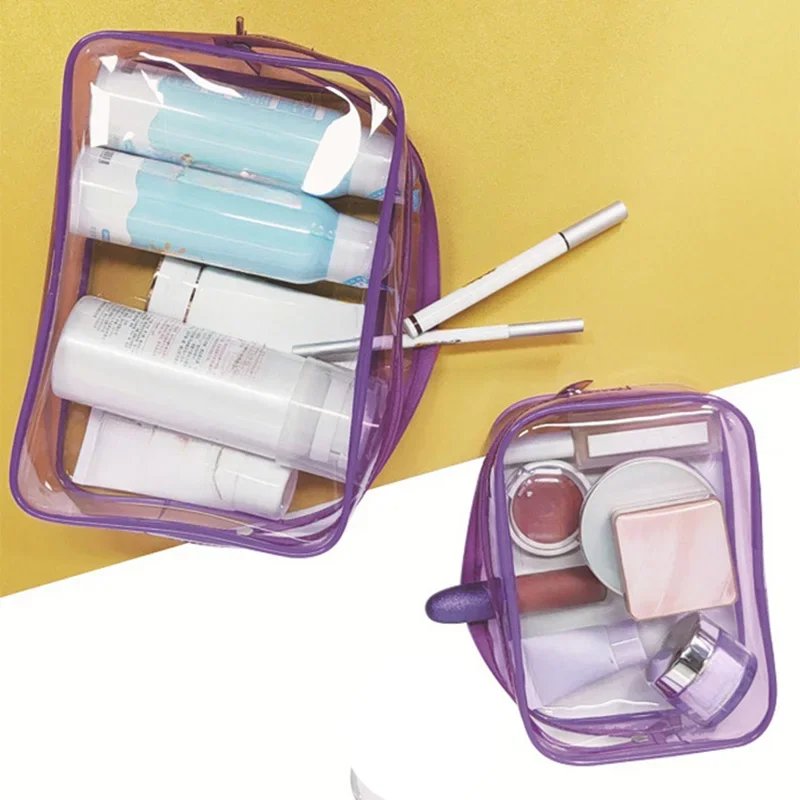 Waterproof Cosmetic Bag Portable Cosmetic Organizer Storage Bag Large Capacity PVC Transparent Wash Bag Travel Storage Bag image 3