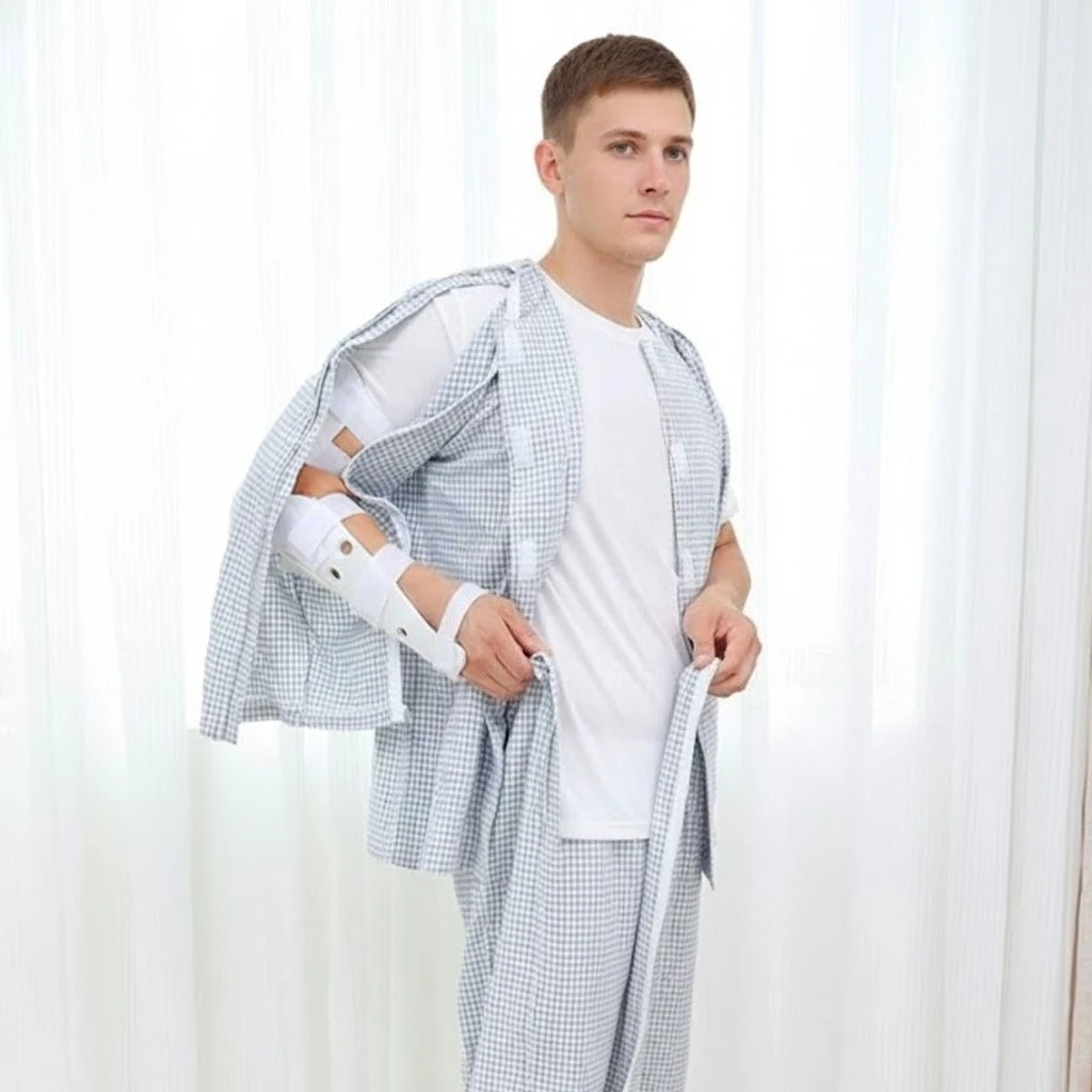 

Easy-Wear Patient Gown - Open Back Nightwear for Seniors & Bedridden - Post-Surgery, Acupuncture & Physical Therapy Care Apparel