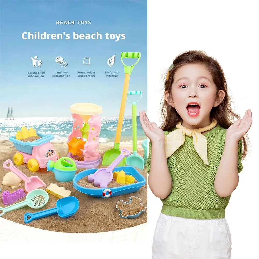 Juego de juguetes de arena para playa al aire libre, kit completo de herramientas para niños para jugar en la arena y crear castillos