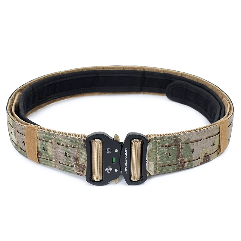 2-Zoll-taktischer Gürtel mit Schnellverschluss und Metallschnalle, MOLLE-Laser-Herrengürtel, Camo – Detail 1