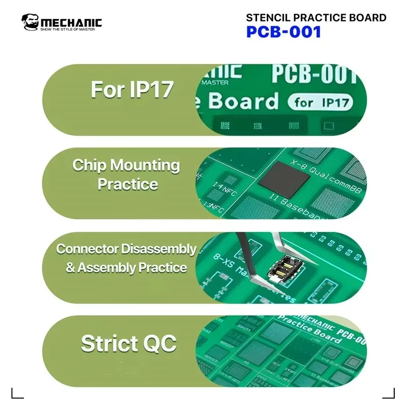 MECHANIC BGA Übungsplatine für PCB, Löt-Trainingsplatte für iPhone 17 Motherboard-Chip-Rework, Löt-Übungs- und Reparatur-Handwerkzeug – Detail 5