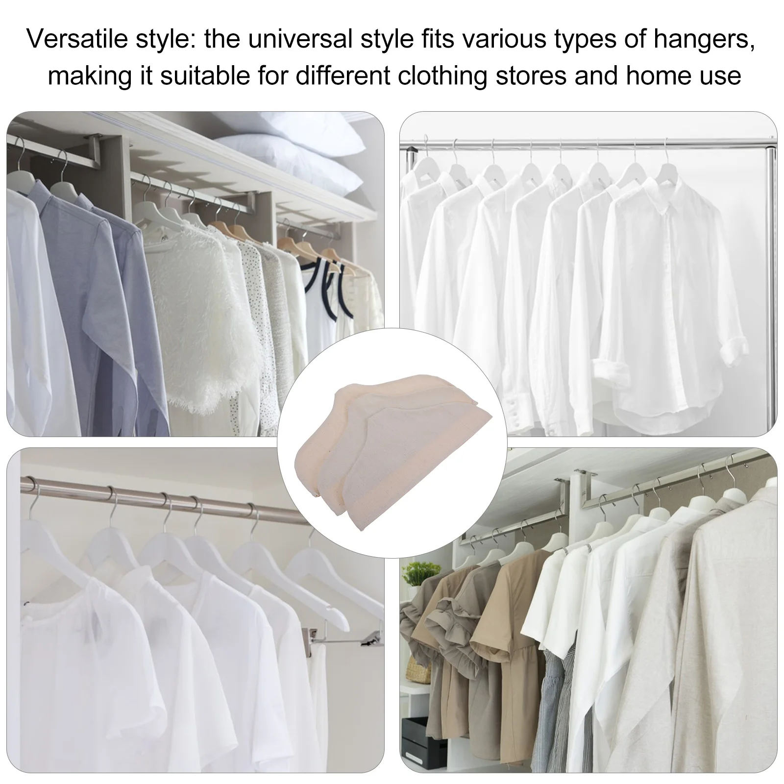 

3 Pcs Cloth Hanger Cover Cotton Linen Dust Proof Garment Protective Bag For Wardrobe Cloth Hanger Cover Clothing Store Wardrobe