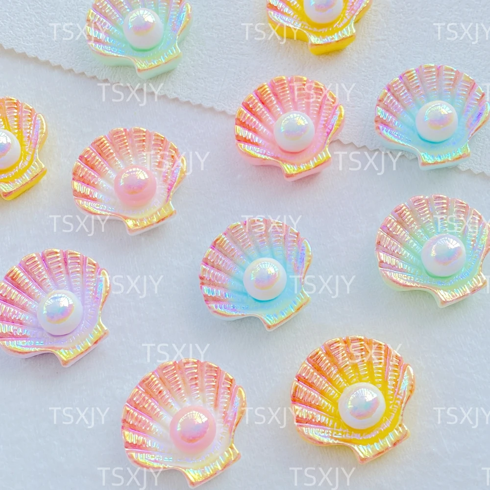 10Pcs New Cute Resin Cartoon Shell Series Flat back Scrapbooking DIY Jewelry Craft Decoration Accessories - Image 5