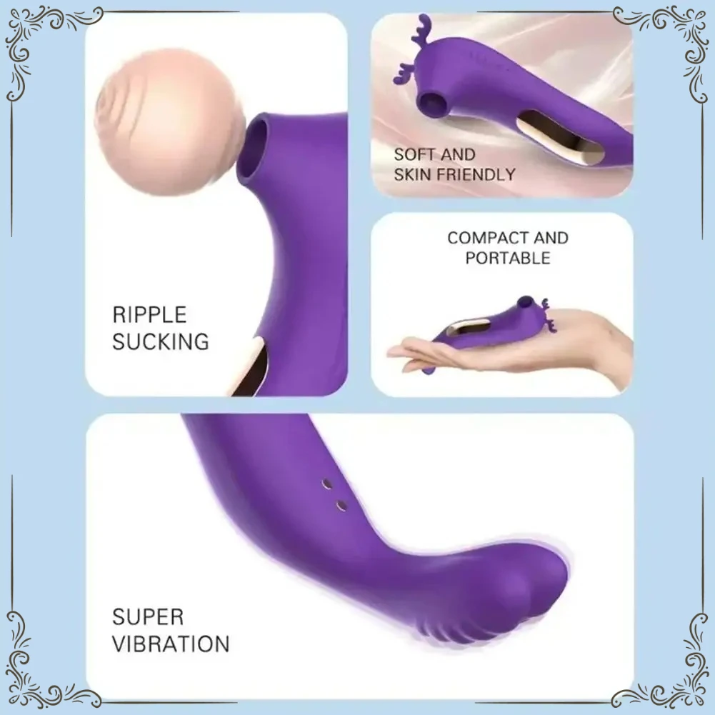 Reindeer Sucking Vibrator for Women Nipple Clitoris Sucker Stimulator Massager Vibrating Portable Type Female Adult Sex Toys - view 6
