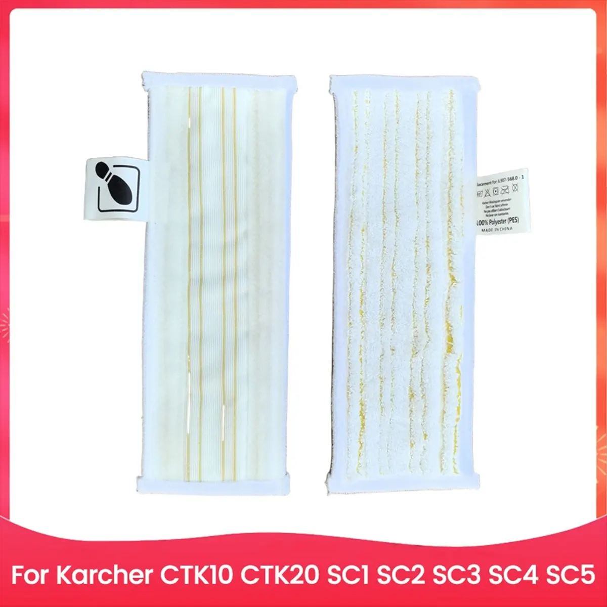 SHIP WITHIN 24 HOURS 2PCS Microfiber Mop Cloths Fit for CTK10 CTK20 SC1 SC2 SC3 SC4 SC5 Wet and Dry Usage Floor Cleaning Set