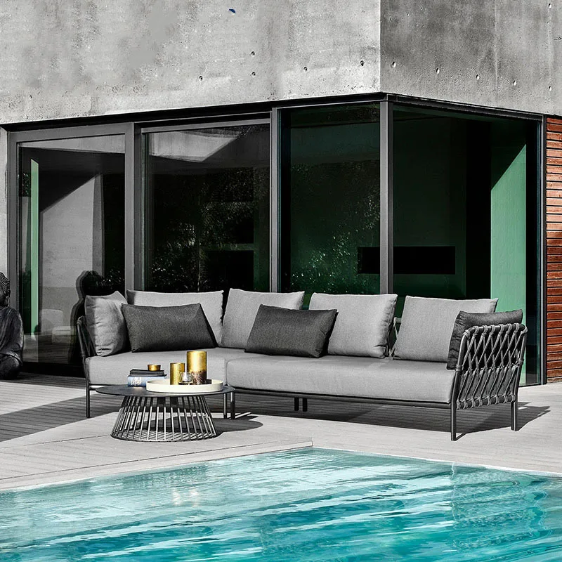 Outdoor Nordic Rattan Lazy Sofa Couchtisch Haushalt