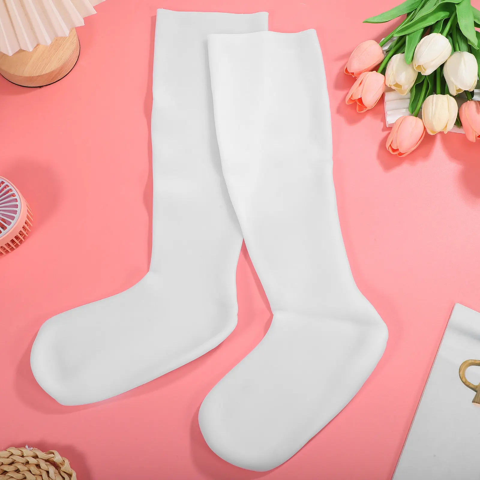Long Moisturizing Socks Knee High Spa Socks for Men Women Dry Cracked Feet Overnight Repair Foot Care Soft Elastic Breathable view 3