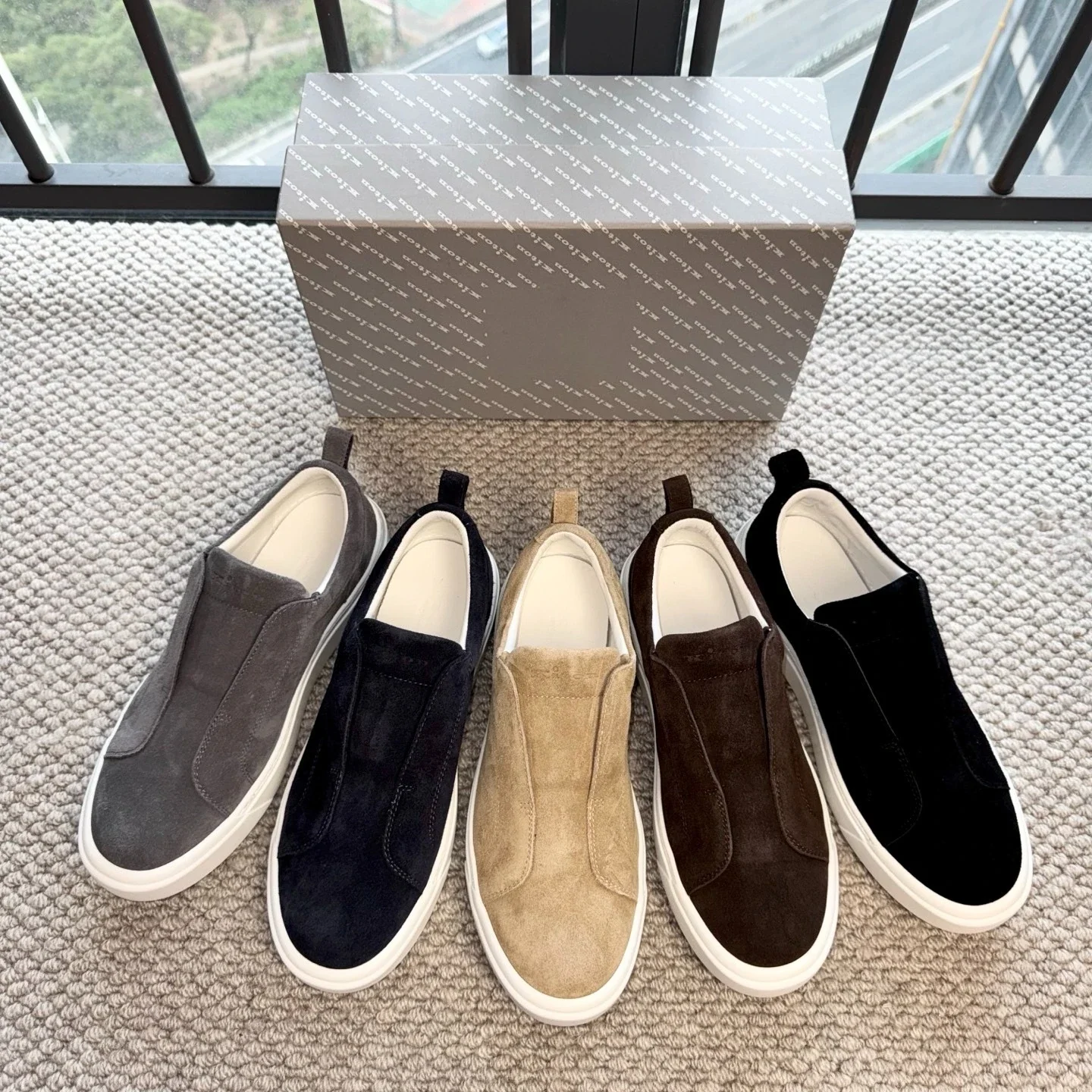 Kiton Italian old money men's anti-velvet calfskin sneakers