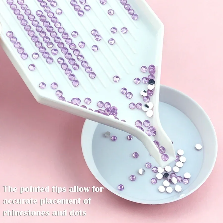 5Pcs Rhinestone Sorting Tray Container 2-in-1 for Nail Art & Diamond Painting Beads Dotting Pick up Gem Tray