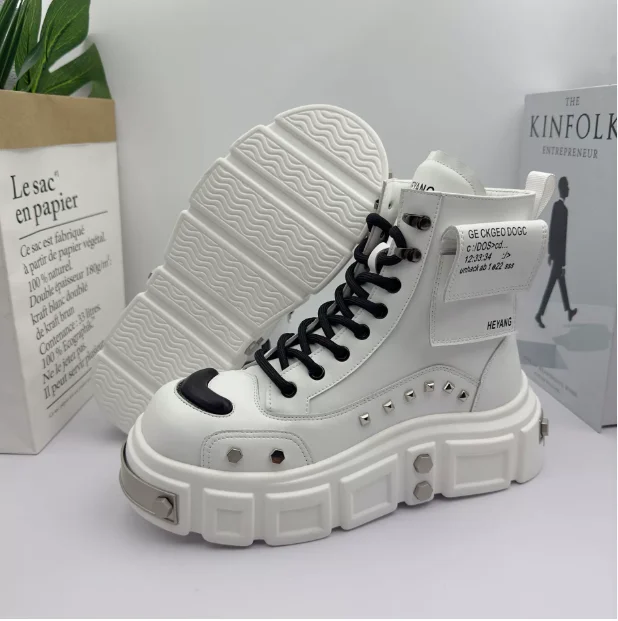 

Spring Autumn Male Ruffian Handsome Fried Street Shoes Dragon Fruit High-top Trend Increases Thick Bottom Niche Trend Boots