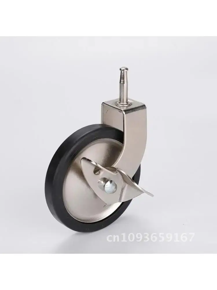 4 Pcs/lot Pp Lead Screw Nickel Plated Universal/brake Wheel 3-inch Trolley Furniture Silent Dining Wheels Casters