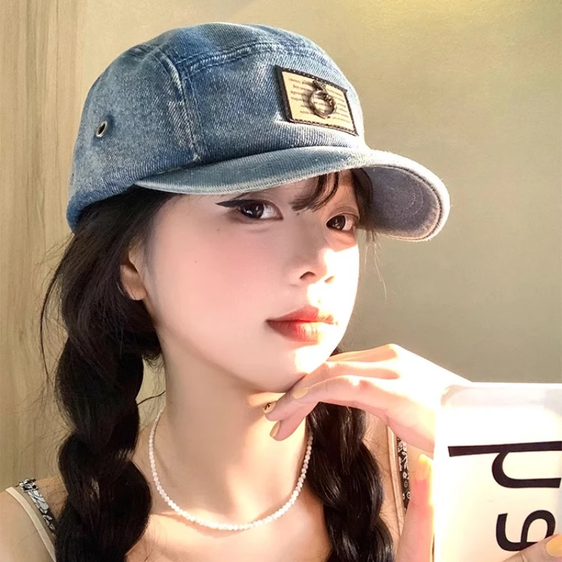 

Japanese Retro Tooling Style Washed Denim Baseball Caps for Women Summer Autumn Outdoor Leisure Sunscreen Niche Men's Hats
