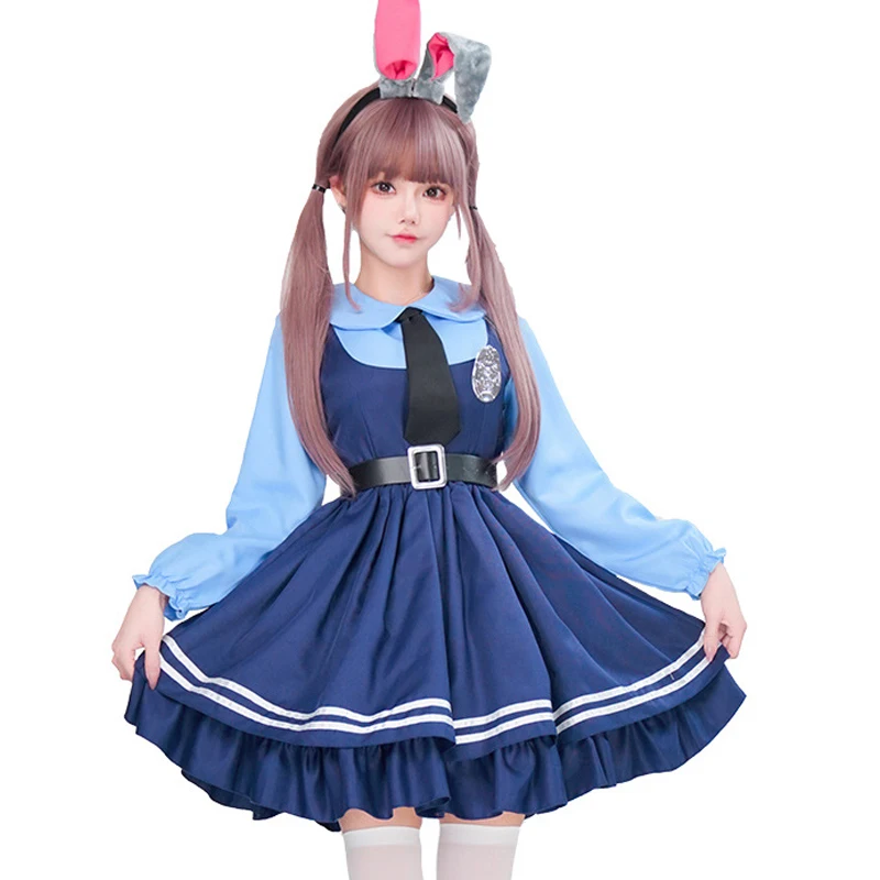 Zootopia جودي أرنب ضابط الشرطة كوس الرسوم المتحركة زي كلية الرياح JK زي مدرسي هالوين تأثيري عرض مسرحي زي