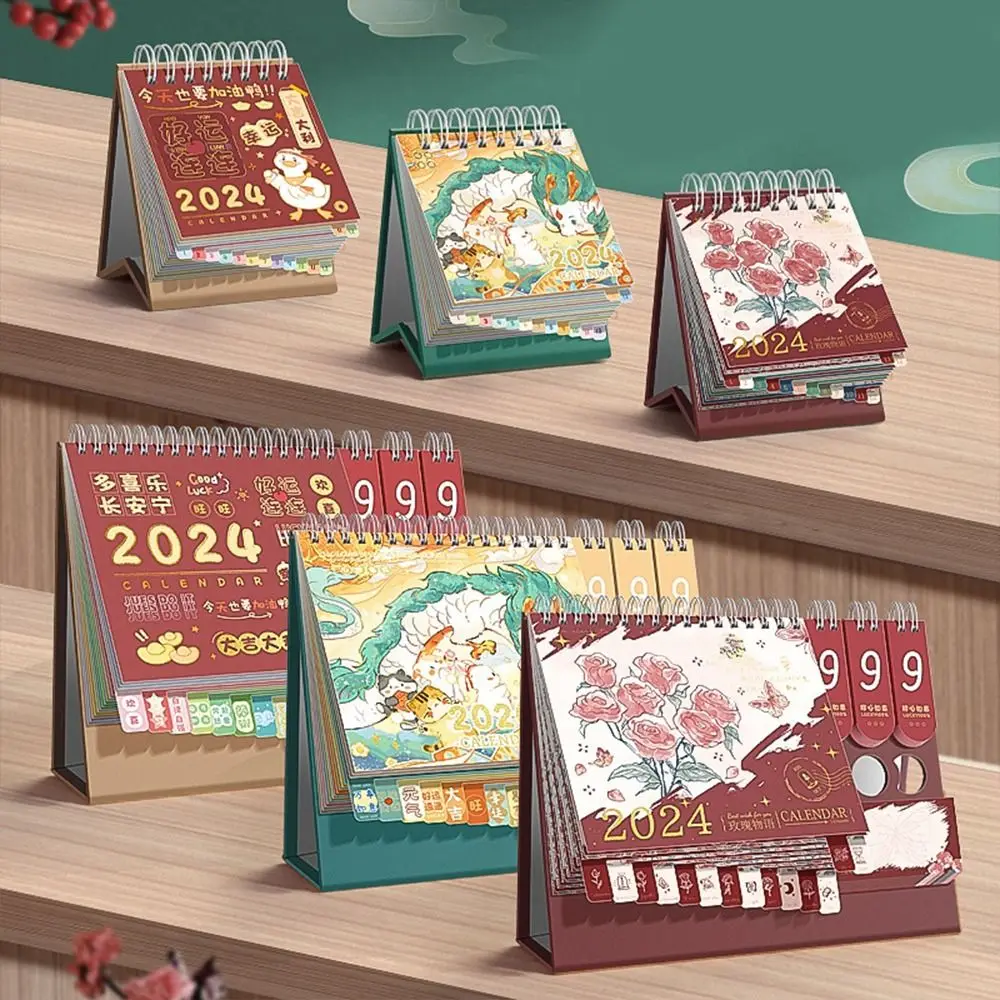 2024 Desk Calendar Students Month Table Decor Portable Delicate Office Daily Use