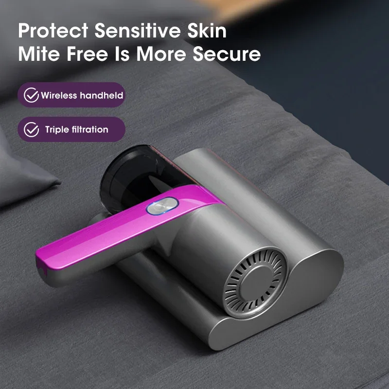 معقم مزيل عث الأشعة فوق البنفسجية اللاسلكي المحمول الفعال أداة تنظيف قوية للمرتبة والأريكة والسجاد والملابس للاستخدام المنزلي