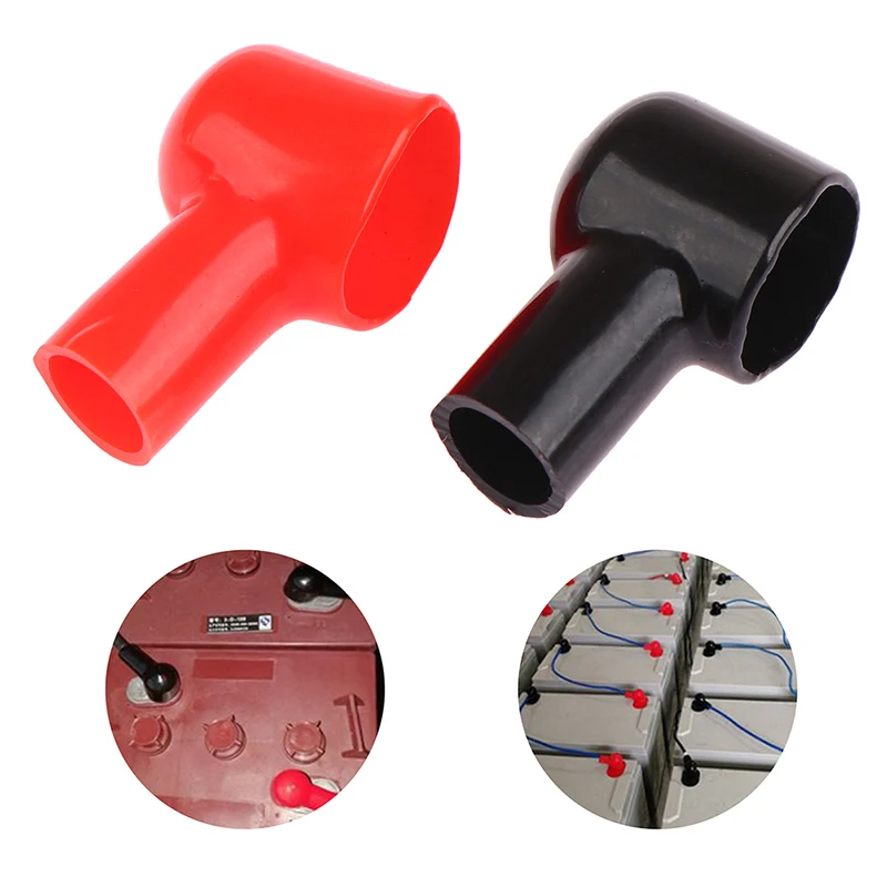 1pair Universal Car Battery Terminal Cap Boot Negative Positive Terminal Covers Protector Replacement Batteries Car Accessories