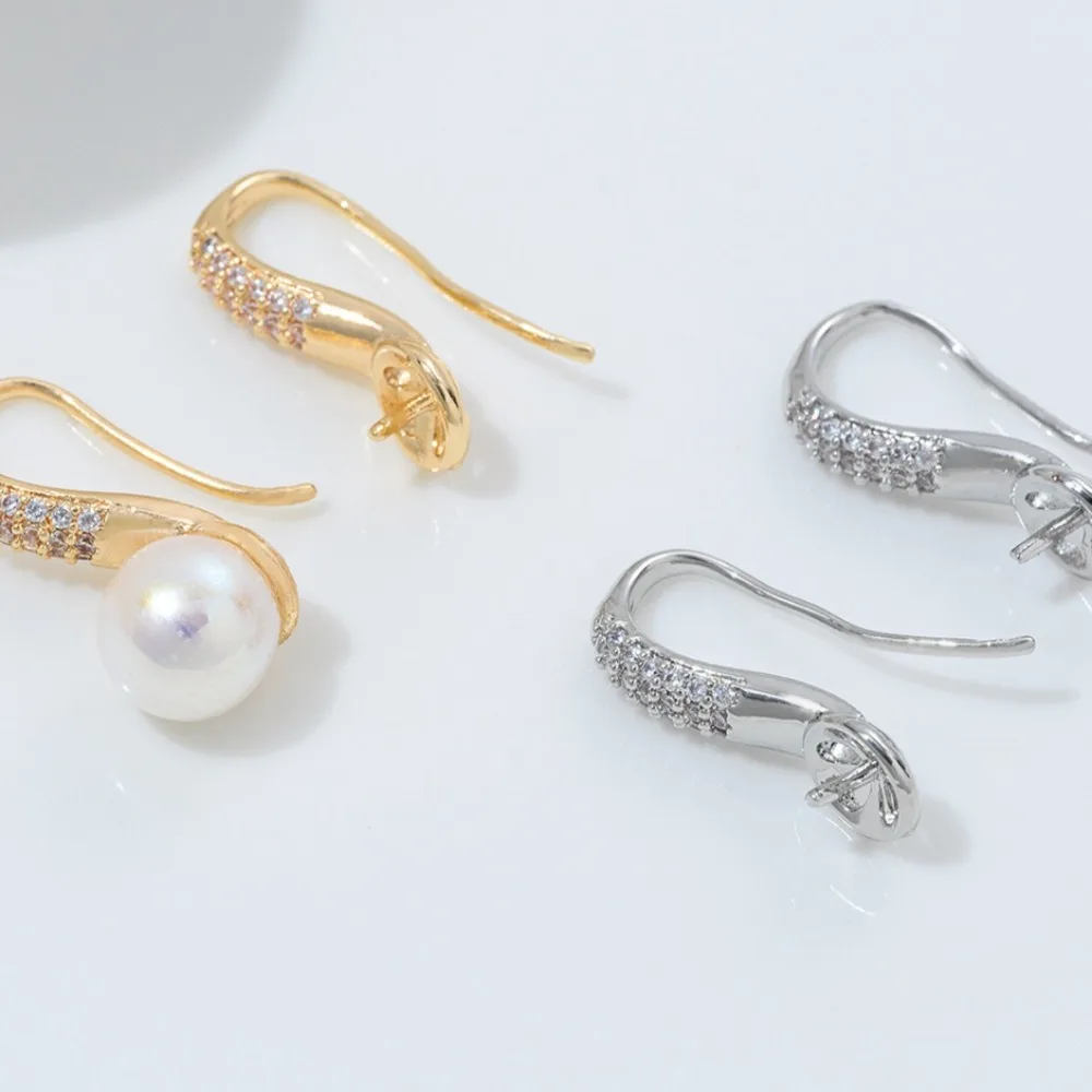 

Медь 14-каратного золота, циркониевая ложка, ушной крючок, держатель для бусин с полуотверстием, серьги на высоком каблуке, аксессуары ручной работы, материал «сделай сам»