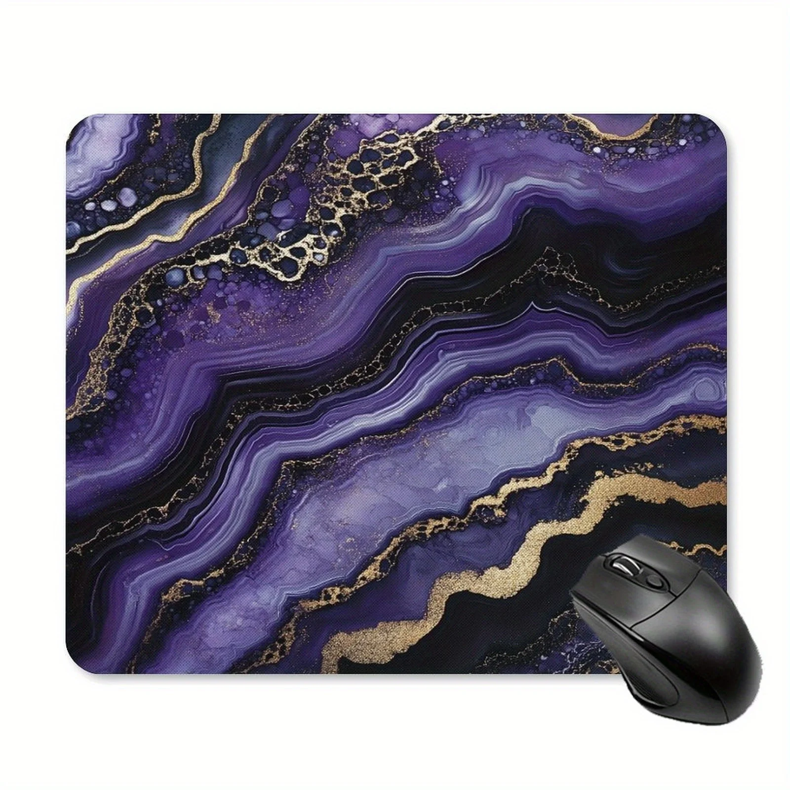

The purple agate patterned mouse pad is fashionable, novel, anti-slip and a small-sized office and gaming computer accessory