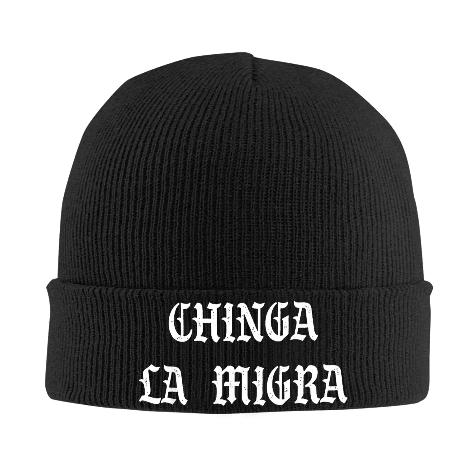 Gorros Divertidos y Sutilmente Graciosos con Diseño de Chinga La Migra Anti Ice Vintage, Gorros de Punto, Gorros de Hombre Retro Elásticos, Gorros de Diseño