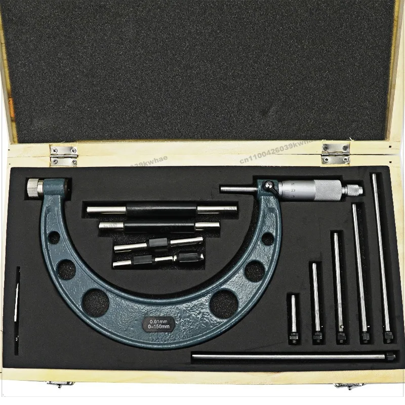 For High Precision Interchangeable Anvil Mass Range Outside Diameter Micrometer 0-50-100-150mm0.01mm