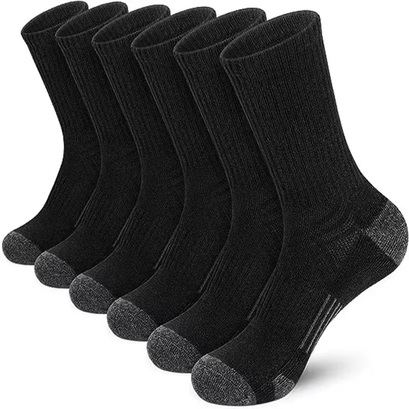 6 Pairs of New Style High-Quality Comfortable Soft Men\'s Outdoor Gym Socks Large Size Ground-Gripping Football Socks