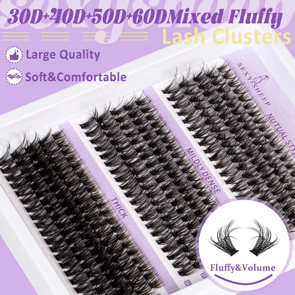 ISEEN DIY Wimpernverlängerungsset, 300 Stück, Wimperncluster, individuelles Wimpern-Set mit Wimpernbindung und Dichtung und Wimpernpinzette, Wimpernentferner