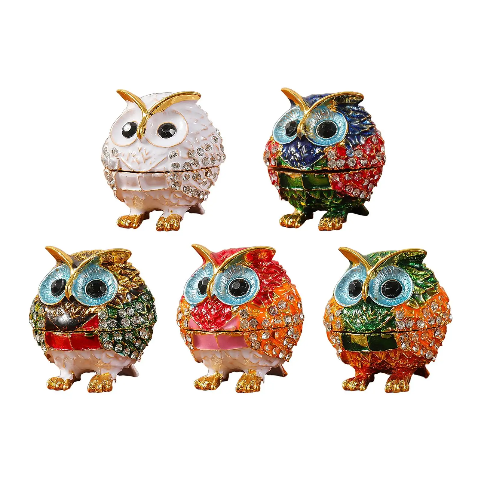 

Jewelry Box Trinket Case Unique Owl Trinket Box Jewelry Storage Box for Ear Bracelets Necklaces Home Decoration Gift Idea