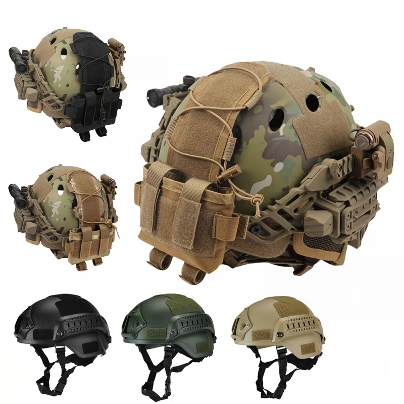 Casco MICH2000 Airsoft MH casco tattico militare copertura Outdoor Tactical Painball CS Riding Protect sport Safety Hunting Bag