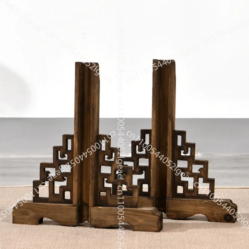 

Solid wood base multi-size screen partition ornament antique old Dongyang wood carving grid accessories
