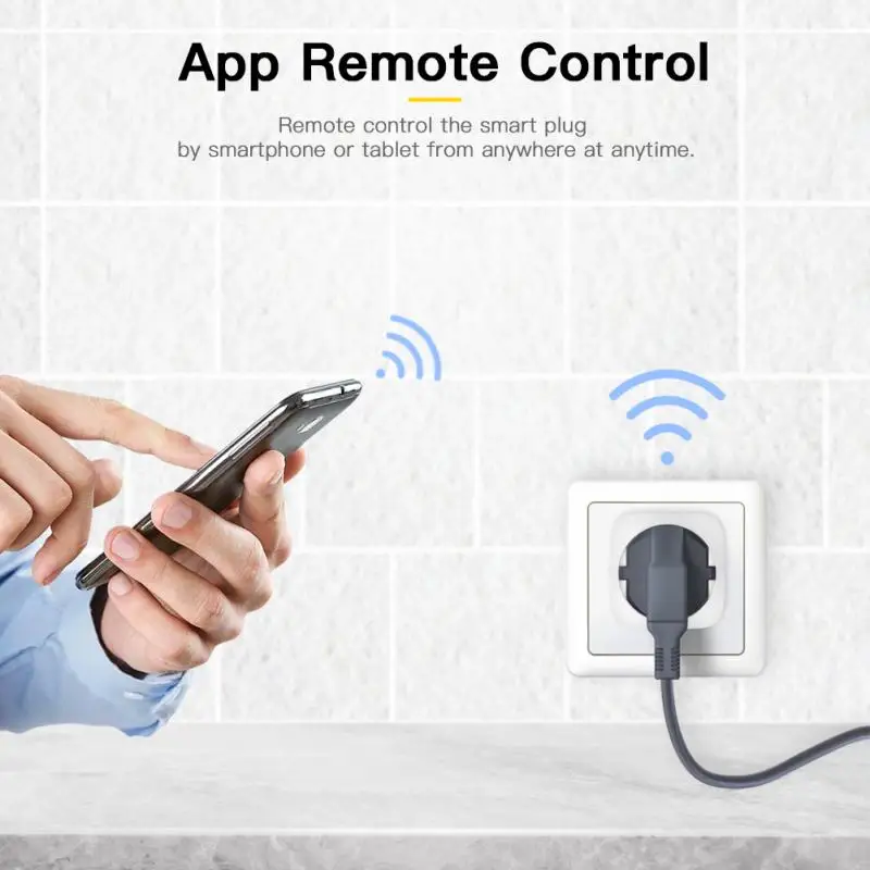 Tuya WiFi 16A Plug Smart Socket EU EWeLink App Monitor di alimentazione remoto di Alexa Google Home servocomando vocale di Alice