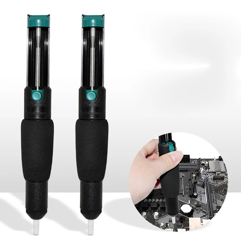 1PC Soft Handle Antiskid Tin Suction Device Automatic Rebound  Suction Gun Soldering Sucker Pen Hand Welding Tools Suction Pump