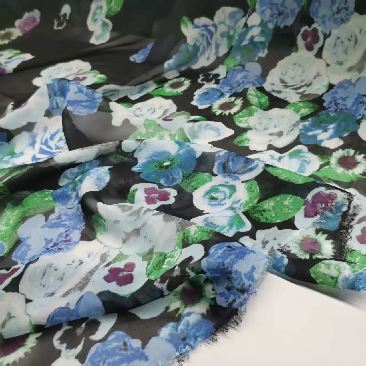 Chiffon Fabric Summer Chiffon Sunscreen Fabric Dress Printed Fabric Floral Printed Chiffon Dress Fabric