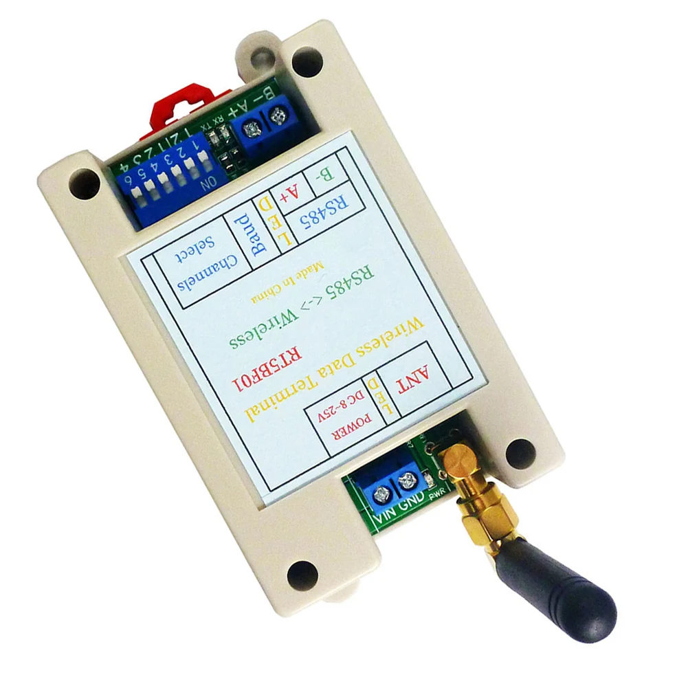 RT5BF01 12V Wireless RS485 Transceiver Module with 433MHz RF Band and 800-1000m Line of Sight Transmission Range