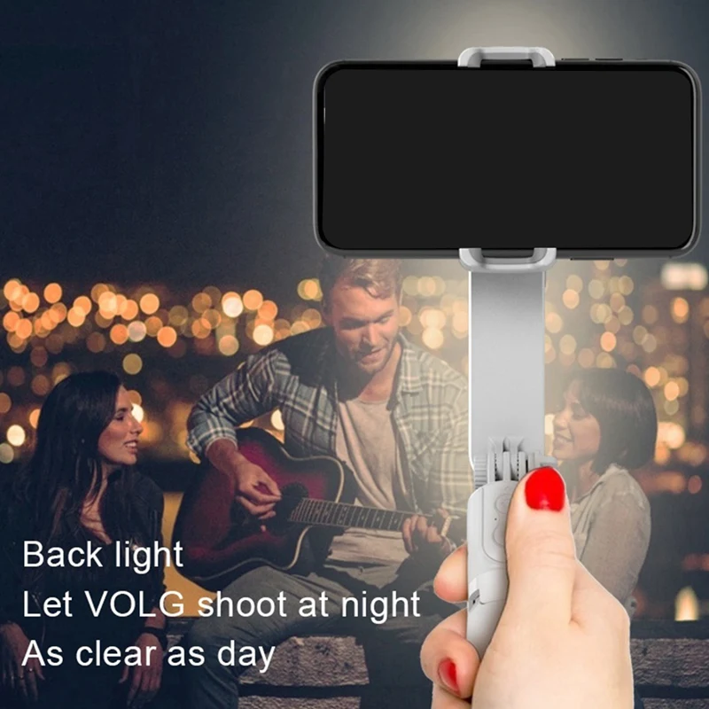 Estabilizador de teléfono estabilizador de cardán telescópico con luz de relleno palo de Selfie inalámbrico Mini soporte de cardán de mano