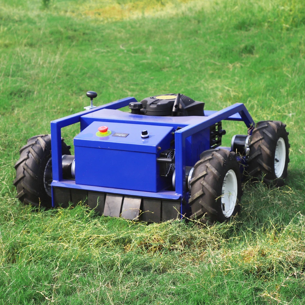 Tondeuse à gazon télécommandée à roues personnalisée, batterie 48V LiFePO4, autonomie 2,5h, 2000 ㎡ /h Efficacité, Tracteur zéro-tours, pour la maison et le loin