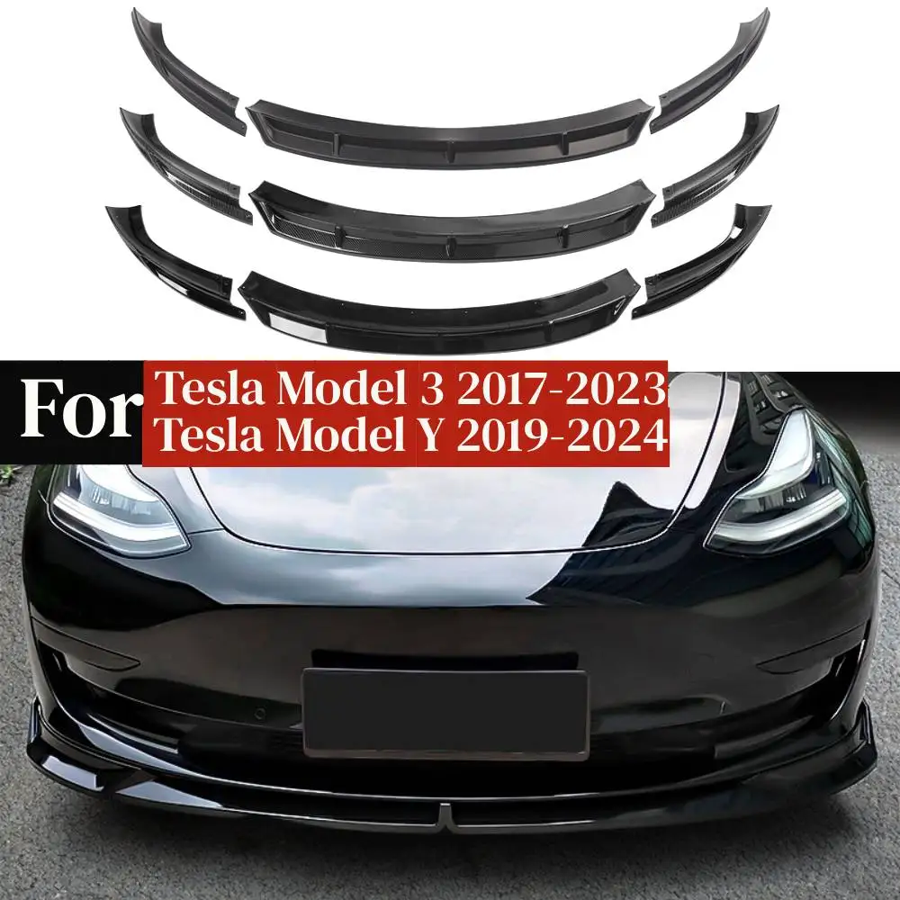 

For 2017-2023 Tesla Model 3 Y Deflector Front Bumper Lip Chin Guard Trim Styling Cover Modified Body Kit Diffuser Accessories