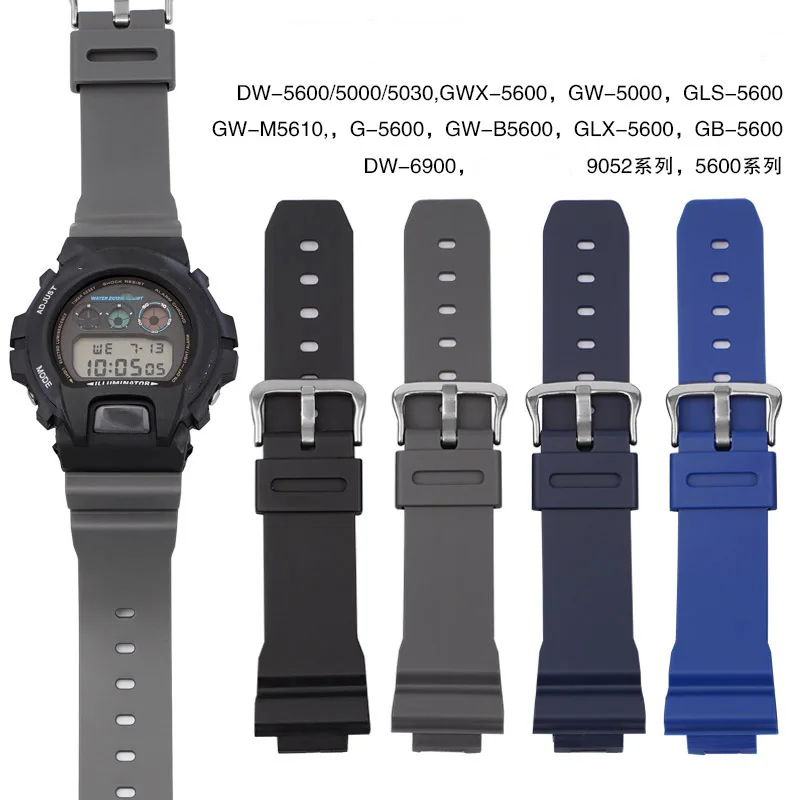 Soft Silicone Watch Strap for Casio GW-M5610/G-5600,GW-B5600,GLS-5600,GB-5600,DW-6900 DW-5600/5000/5030 Casio G-shock Sport Belt