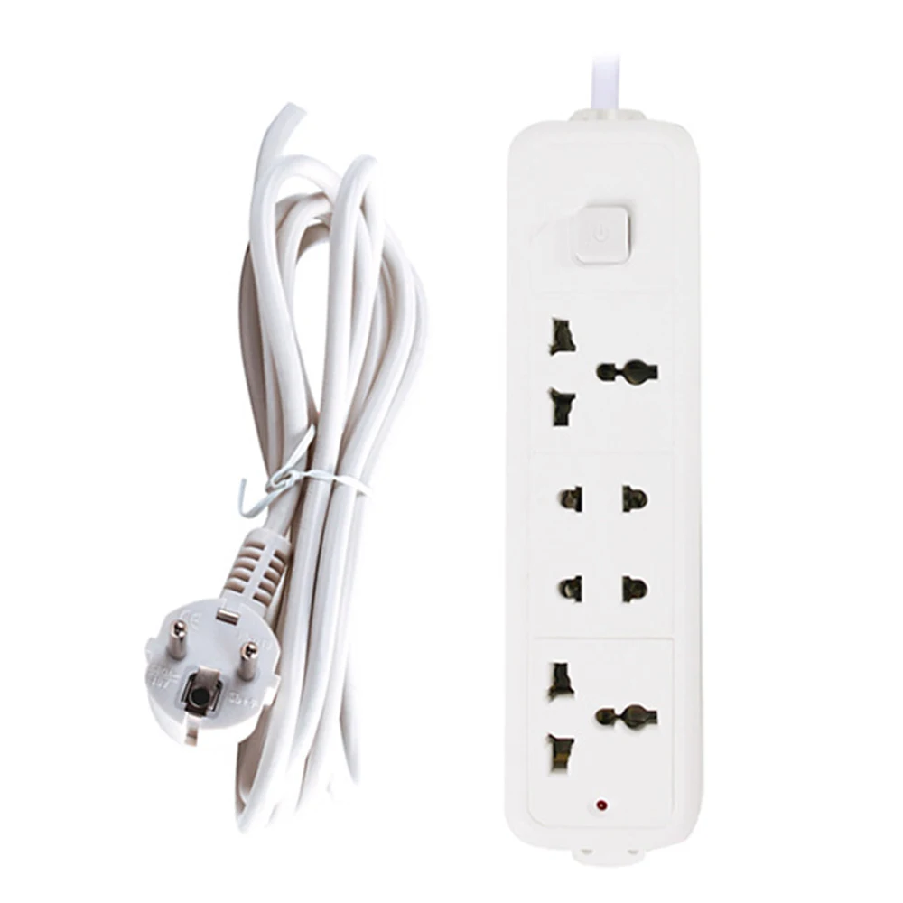 Convertidor de tomacorriente Universal para UE, Reino Unido, EE. UU., 3/4 vías, cargador de corriente, adaptador de puerto, enchufe de extensión con interruptor, 10A, 2,5 m